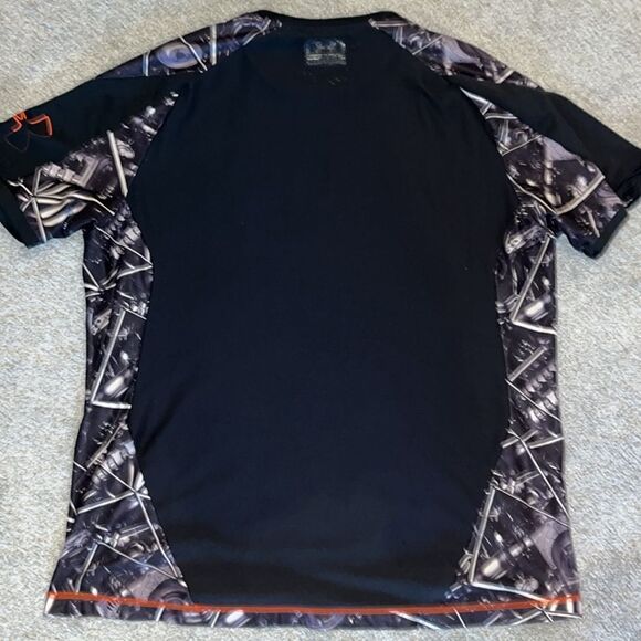 Under Armour Combine Training mechanics mechanical black print T-shirt XL rare - Picture 5 of 5
